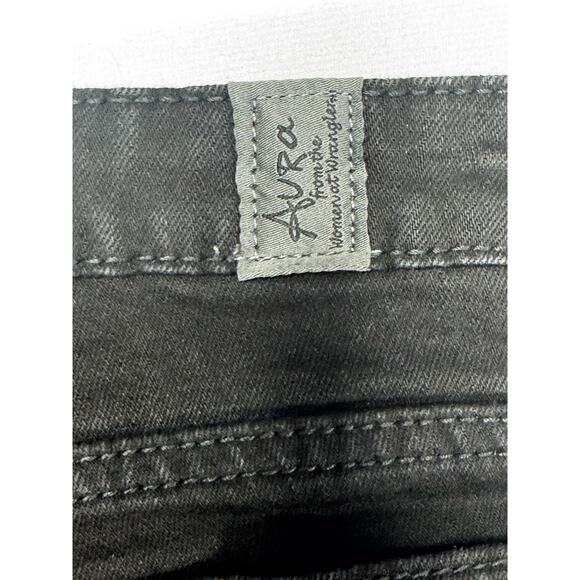 Aura by Wrangler Women's Regular Rise Straight Black Denim Jeans - 4R (29x33.5) - Picture 3 of 5
